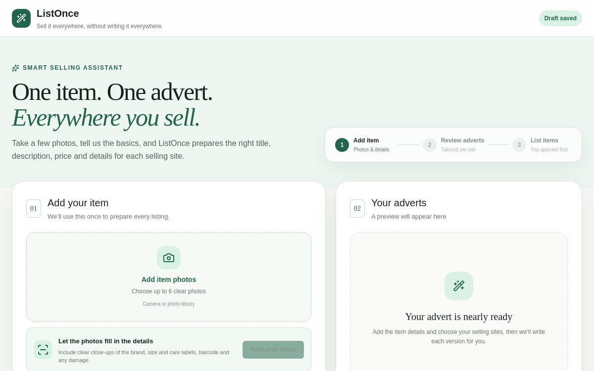 Sell Everywhere Assistant app dashboard
